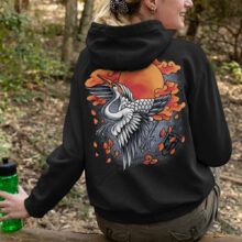 Dámská mikina Japanese Crane | Kolekce Magic | ElitniRebel.cz