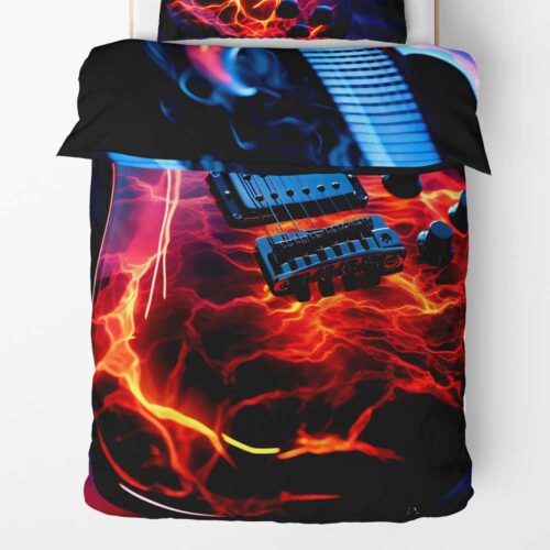 Povlečení přikrývka Kytara Plasma Burst: Jak rozpálit ložnici? ElitniRebel.cz
