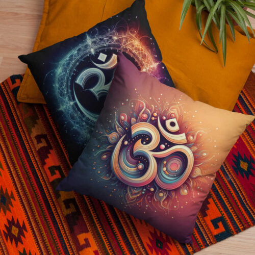 Polštář Mantra ÓM | Kolekce Ornamenty | ElitniRebel.cz