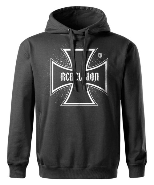 Pánská mikina Iron Cross (Černá-Bílá)