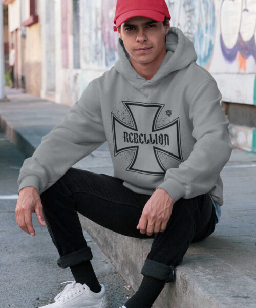 Pánská mikina Iron Cross (Šedá-Černá)